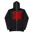 thumbnail image 1 of Dark Gothic Zip Hoodies for Men Y2K Graphic Hooded Sweatshirt Long Sleeve Streetwear Tops Wine XXXL, 1 of 2