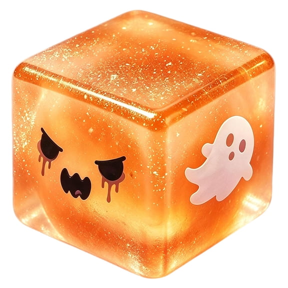 Dark Gradient Ghost Cube Squishy Stress Relief Toy, Squishable Hand Fidget, Haunted House Table Decoration, Fun Prank Toy For Halloween Night Gathering