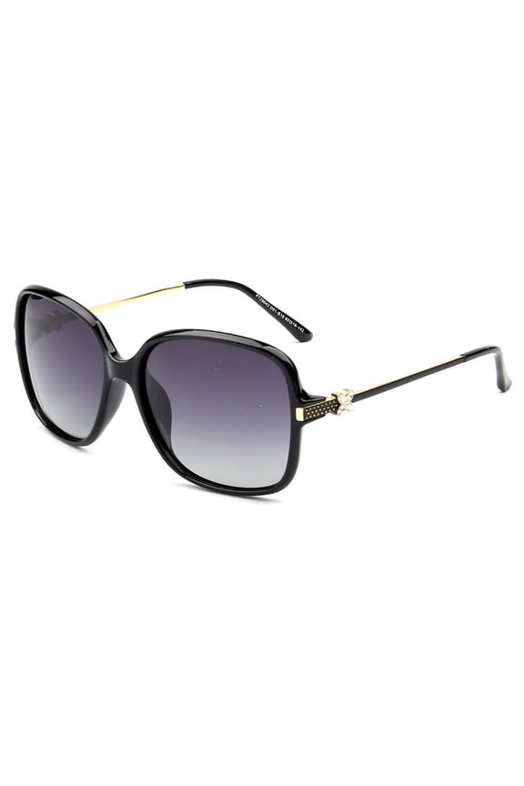 Dark Gradient Lens Black Oversized Frame Sunglasses - UV Protection Bold Daily & Social Eyewear