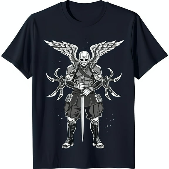 Dark Graphic T-Shirt Mask Wings