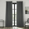 thumbnail image 1 of Dark Gravel Faux Linen Grommet Room Darkening Curtain (1 Panel), Dark Gravel, 50W X 84L, 1 of 10