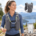 Dark Gray 1.5L Hydration Pack Running Vest with Adjustable Straps and ...