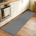 thumbnail image 1 of Dark Gray 2x6 Kitchen Runner Rug, Farmhouse Burlap Solid Grey Color Modern Linen Texture Non-Skid Rubber Backing Large Rectangle Rugs - Living Room Bedroom Office, Indoor Floor Carpets Washable Rug, 1 of 9