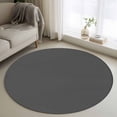 thumbnail image 1 of Dark Gray 3FT Round Area Rugs for Living Room Solid Color Ultra-Thin Non-Slip Round Rugs Machine Washable Low Pile Circle Carpet for Bedroom Kitchen Nursery, 1 of 9