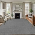 thumbnail image 1 of Dark Gray 5x8 Area Rugs, Farmhouse Burlap Solid Grey Color Modern Linen Texture Non-Skid Rubber Backing Large Rectangle Rugs - Living Room Bedroom Home Office, Indoor Floor Mat Carpets Washable Rug, 1 of 9