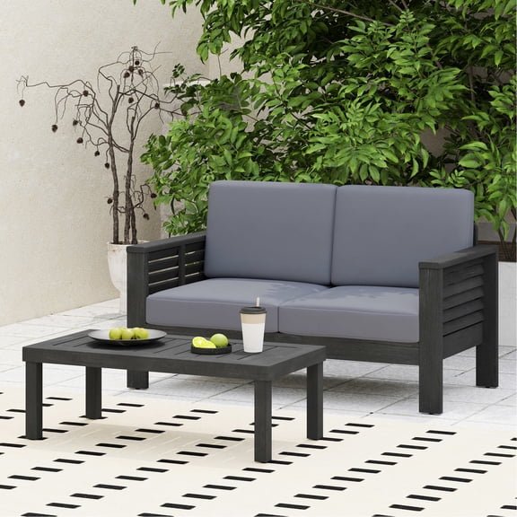 Dark Gray Acacia - Water - Resistant Fabric Cushions - Outdoor Backyard Gathering / Bring Comfort Outdoors