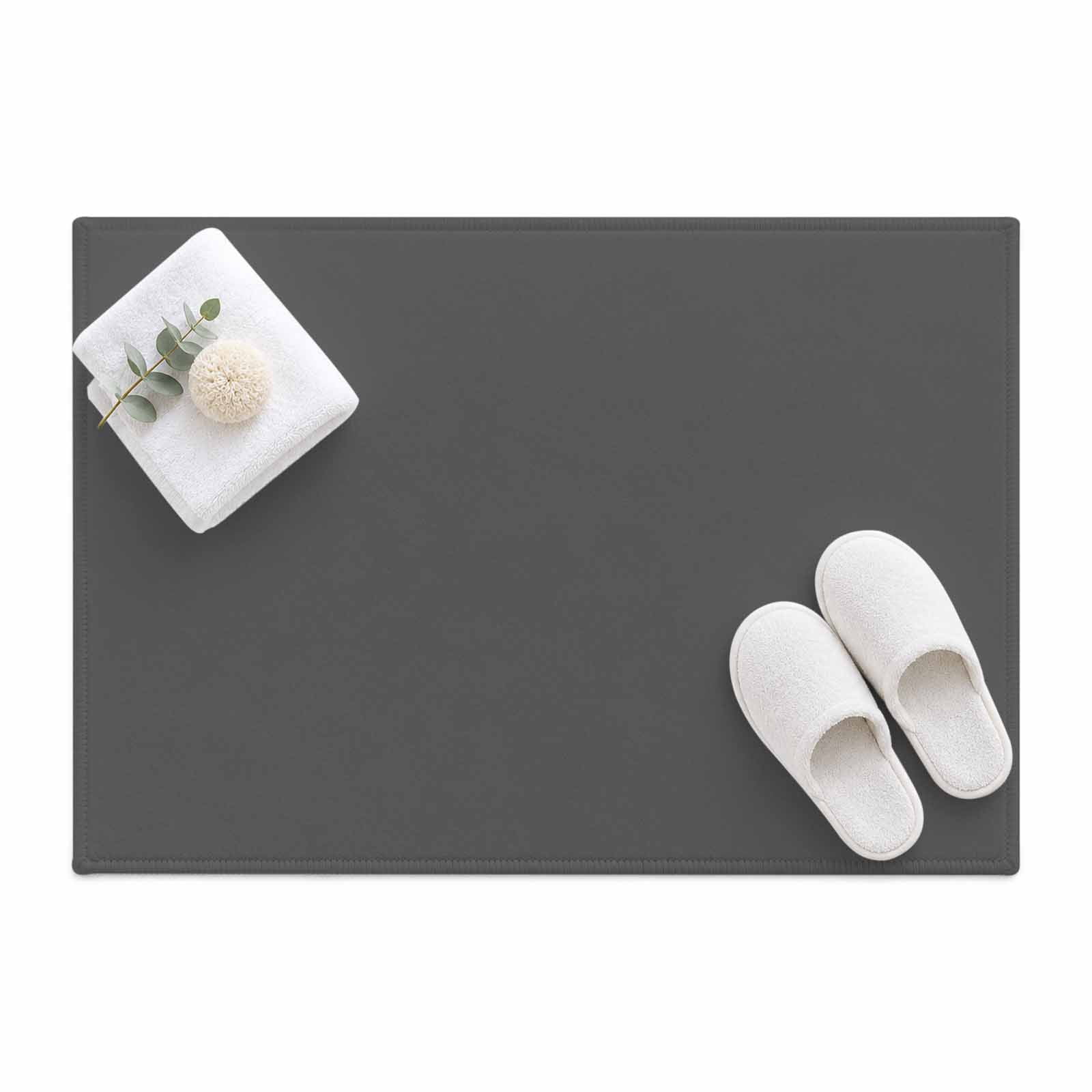 Dark Gray Area Rug 2'x3', Solid Color Mat Non-Slip Silicone Backing ...