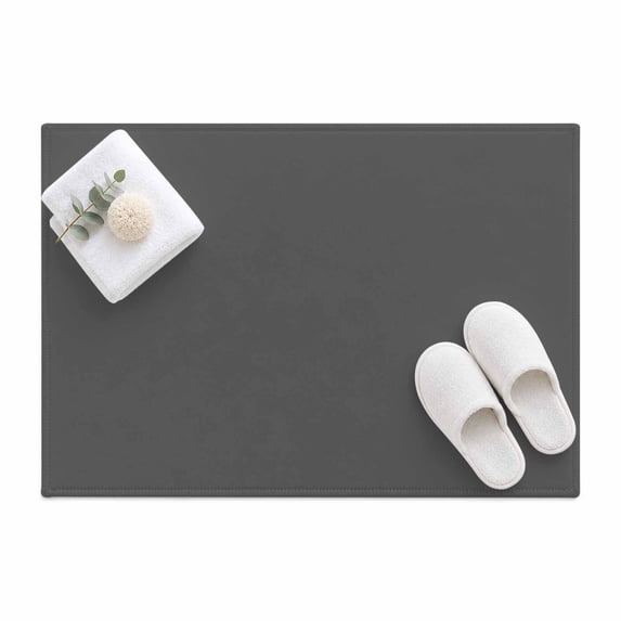 Dark Gray Area Rug 2'x3', Solid Color Mat Non-Slip Silicone Backing ...