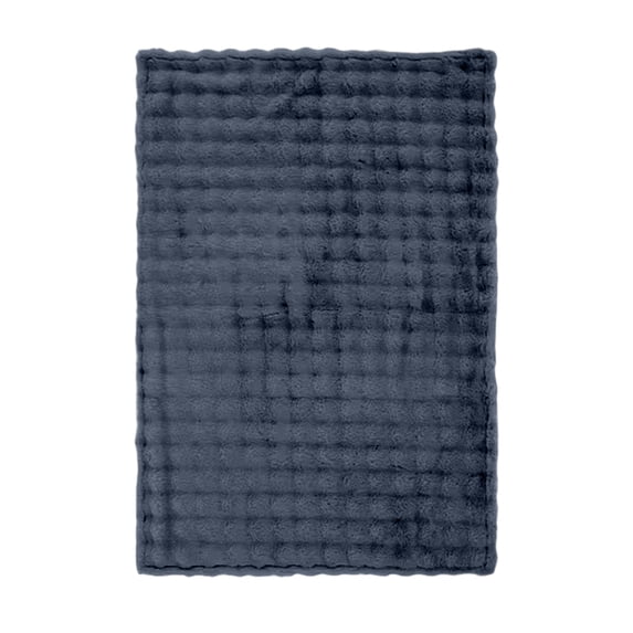 Dark Gray Blue Bubble Faux Fur Oversized Throw Anti‑Pilling Fluffy Raised Bubble Blanket Versatile Decor Throw for Bedroom Living Room Couch Bed Apartment Home Styling Projects(78.74*47.24IN)