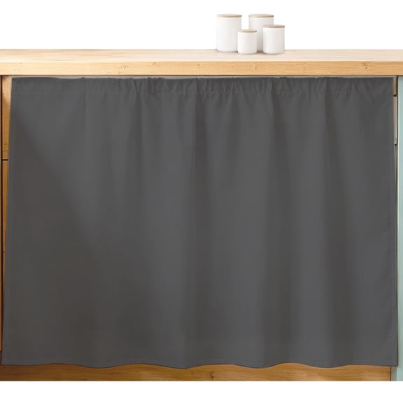 Dark Gray Cabinet Curtains Solid Color Sink Skirt Privacy Short Cabinet Curtain for Kitchen Bathroom Self Adhesive Waterproof Under Sink Curtain 11" W x 13" L