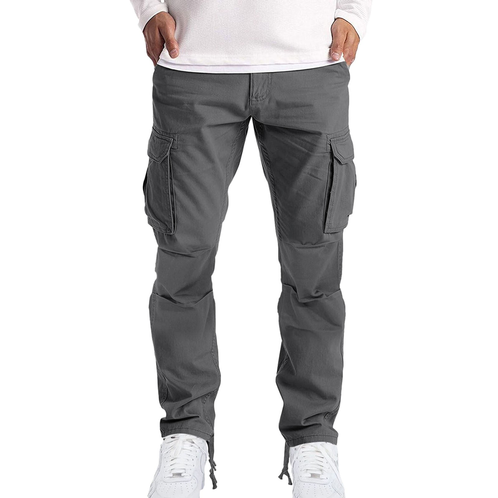 Buy Kook N Keech Men Charcoal Grey Solid Cotton Cropped Cargos - Trousers  for Men 18336436 | Myntra