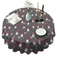 thumbnail image 1 of Dark Gray Christmas Gnome Pattern Round Tablecloth 60"x60",Wrinkle Wipeable Table Cloth for Kitchen Dining Room Picnic Patio Party, 1 of 6