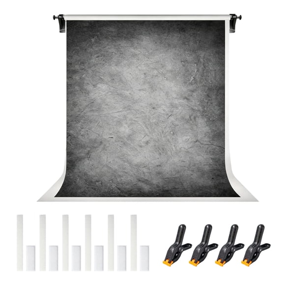 Dark Gray Concrete Texture Photography Backdrop Cloth, 10FTx8FT Large Rustic Grunge Photo Background Screen for Studio Portrait Family Commercial Product Shoot(No Stand)