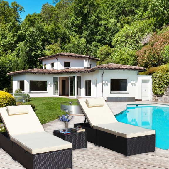 Dark Gray Design - Soft Padded Headrest - Garden Patio - Comfortable Lounging