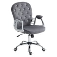 thumbnail image 1 of Dark Gray Desk Chair, Button Tufted Office Chair with Armrests, 1 of 9