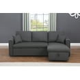 thumbnail image 1 of Dark Gray Dishaan 2-Piece Sleeper Sofa Bed Upholstered Couch with Reversible Storage Chaise, 1 of 6