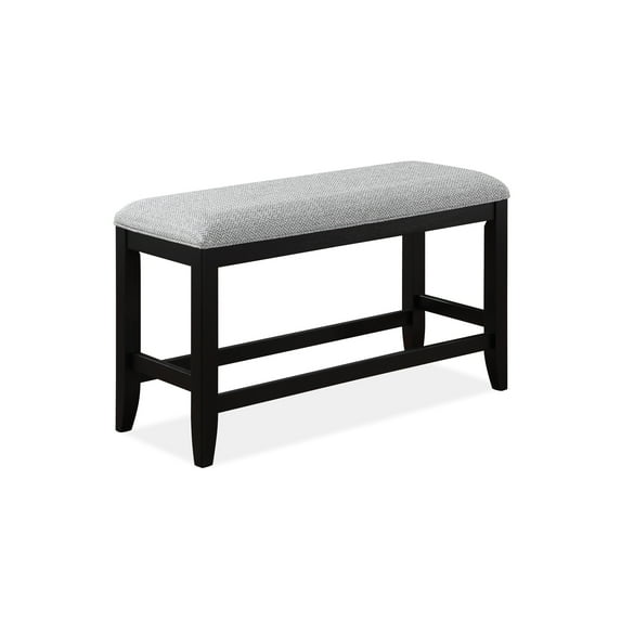 Dark Gray Fabric Covered Counter-height Seat - Comfortable & Stylish Dining Bench In Upholstery Spacious