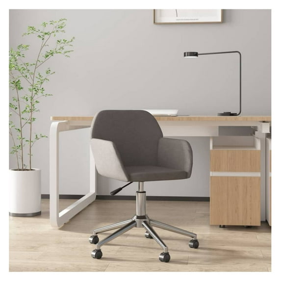 Dark Gray Office Chair, Swivel Desk Chair Fabric, Adjustable Height, 360° Swivel, Modern Home Office Chair