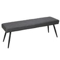 thumbnail image 1 of Dark Gray Faux Leather Upholstered Dining Bench with Black Sanded Legs, 1 of 3