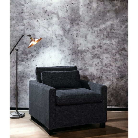 Dark Gray Foam-filled Swivel Chair With Comfortable Toss Cushion Insert Stylish Fabric & Matching Pillowcase