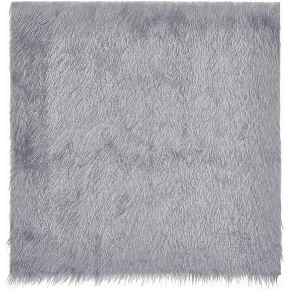 Dark Gray Fur Fabric 15.7x15.7 Inch Soft Plush Shaggy Squares Pre-Cut Craft Fur Fabric for Costumes Rugs Pillows Sewing Decorations DIY