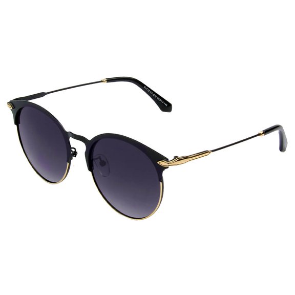 Dark Gray Gradient Lens Metal Frame Sunglasses - UV Protection Stylish Daily & Casual Eyewear