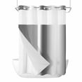 thumbnail image 1 of Dark Gray No Hook Shower Curtain Waterproof, Bathroom Curtains with Snap in Liners and See Through Top Window, Gradient White Abstract Minimalist Stripe Hotel Style Bathtub Curtains Shower 72"Wx96"L, 1 of 8