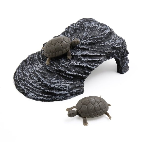 Dark Gray Landscape Resin Basking for Ramp Turtle Climb Stone Habitat