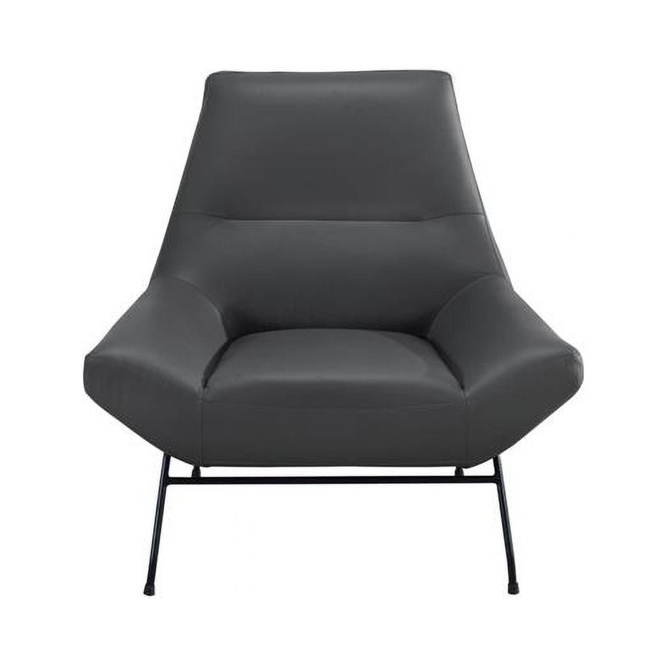 Dark Gray Leather Accent Chair
