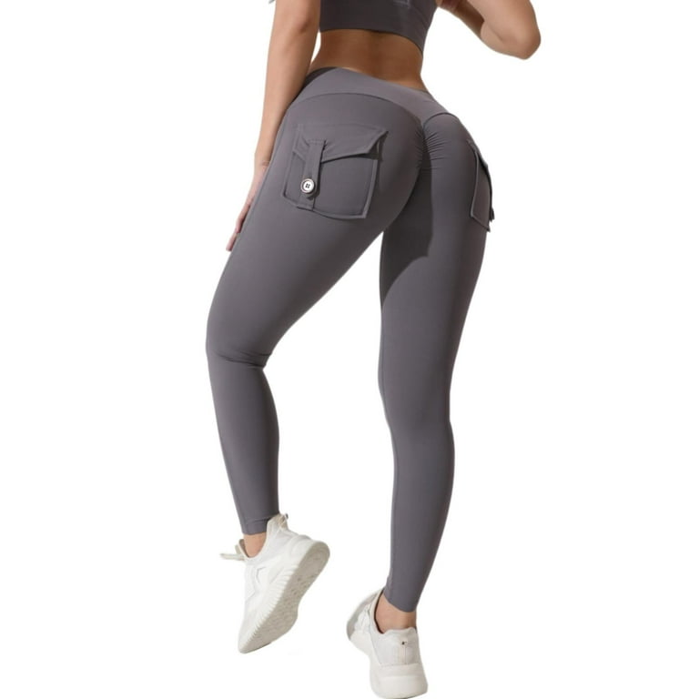 Butt Lifting Leggings with Pockets for Women Stretch Cargo Leggings High  Waist Workout Crazy Yoga Pants for Women : : Clothing, Shoes 