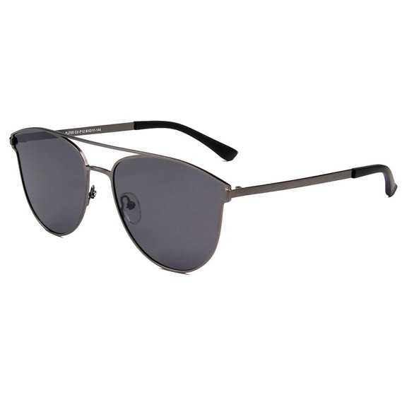 Dark Gray Lens Metal Frame Sunglasses - UV Protection Minimalist Daily Commute Eyewear