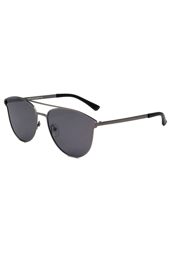Dark Gray Lens Metal Frame Sunglasses - UV Protection Minimalist Daily Commute Eyewear