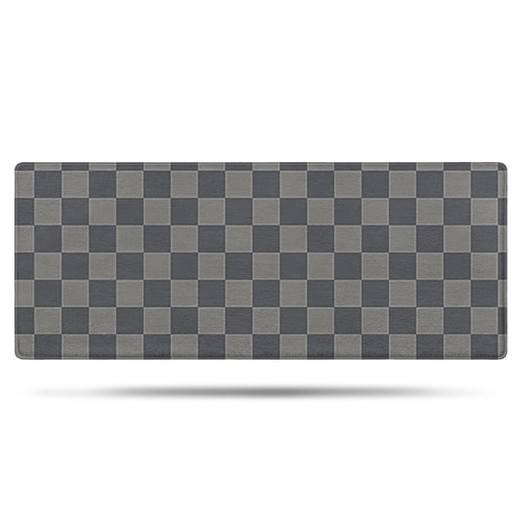 Dark Gray and Light Gray Checkered Pattern Bathroom Rugs Mat,Non Slip Microfiber Bathroom Rug,Rubber Backing,Soft Bathroom Mats for Bathroom Floor,Tub and Shower,60x24in(150x60cm)