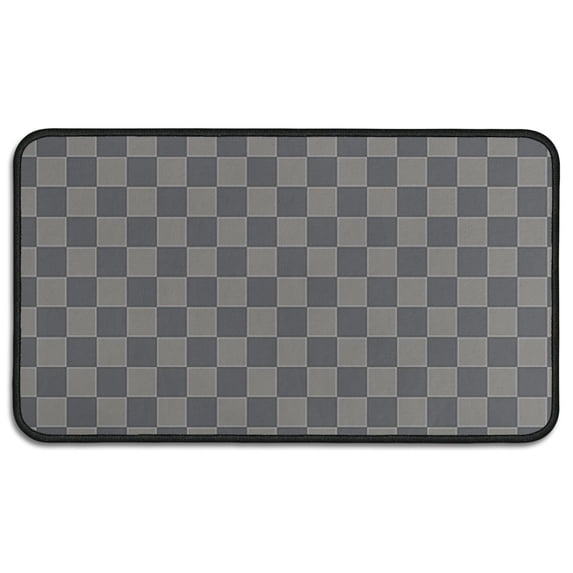 Dark Gray and Light Gray Checkered Pattern Door Rugs,Washable Non Slip Door Mats Indoor,Decorative Door Mats,Entry Mat Indoor for Entrance,Bedroom,Kitchen,Bathroom,30"x17"