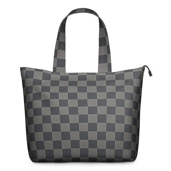Dark Gray and Light Gray Checkered Pattern Travel Tote Bags for Women Carry On,Large Weekender Bags for Women Travel,Multi Functional Duffle Bag for Work,Shopping,Sports