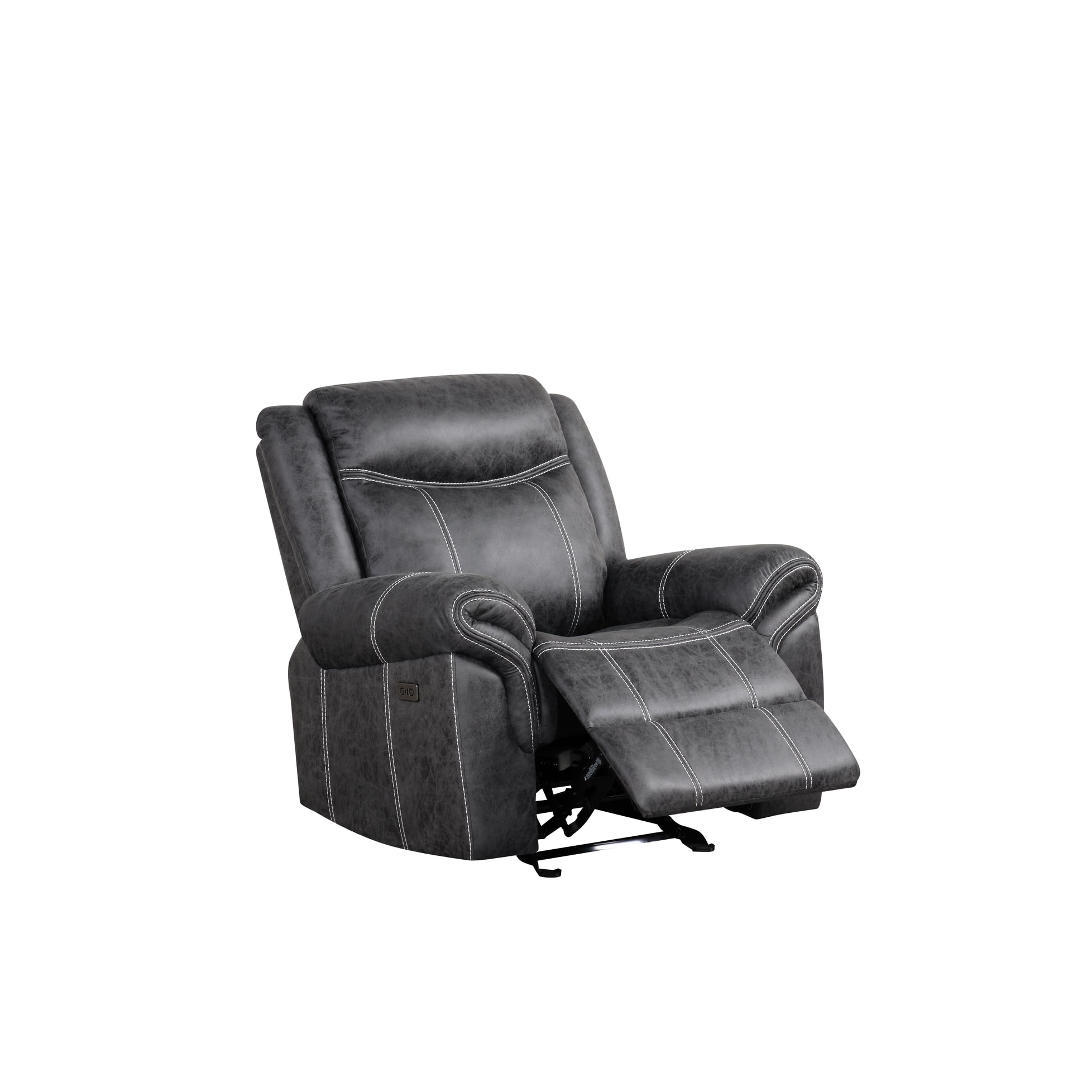 Dark Gray Microfiber Glider Recliner, 19