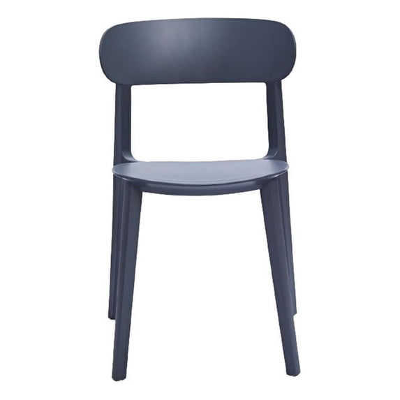 Dark Gray Midcentury Polypropylene Side Chair Set of 4