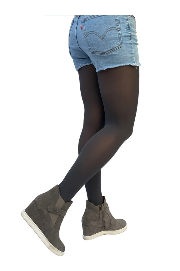 Dark Gray Opaque Tights Plus Size for Women - from XL to 5XL