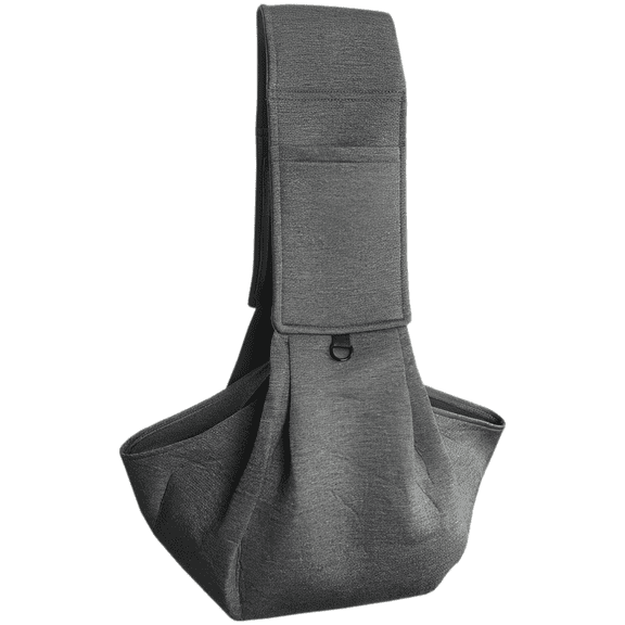 Dark Gray Pet Sling Carrier, Foldable Cat Bag for Small Dogs up to 15 lbs, Hands-Free Pet Pouch with Adjustable Wide Strap, Soft Padded Lining, Lightweight Travel Bag