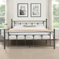 thumbnail image 1 of Dark Gray Queen Victorian Style Metal Platform Bed (Fully Slated), 1 of 3