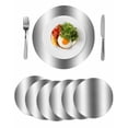 thumbnail image 1 of Dark Gray Round 13 Inch Placemats Set of 6, Gradient White Abstract Minimalist Stripe HeatResistant Non Slip Place Mats for Dining Table, Wipeable Braided Kitchen Table Mats for Housewarming, 1 of 9