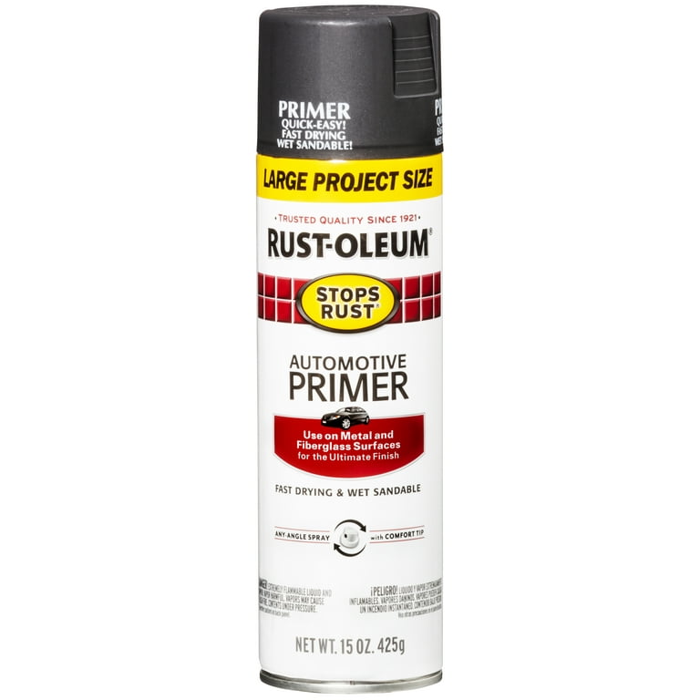 Dark Gray, Rust-Oleum Stops Rust Automotive Flat Primer Spray, 15 oz 