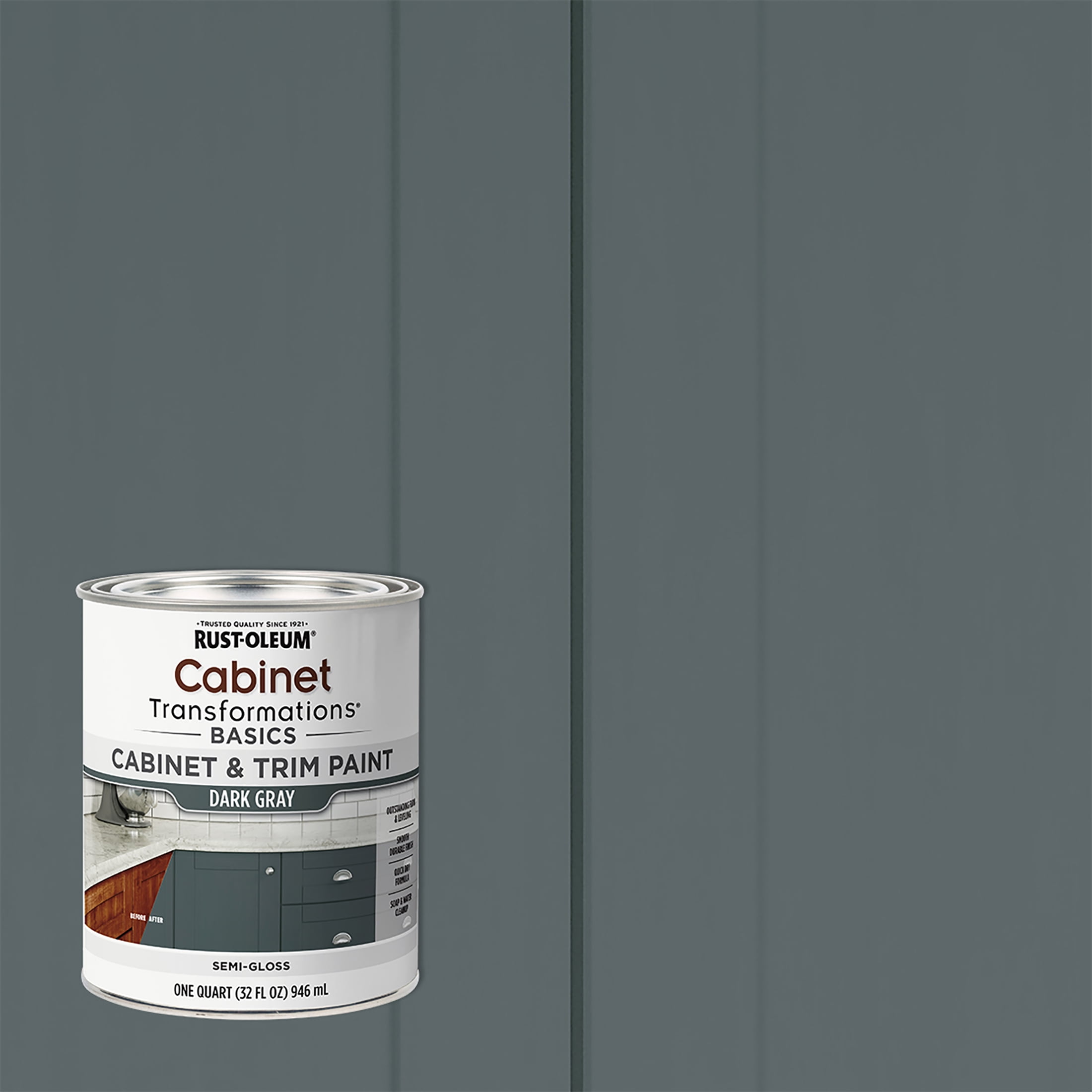 Rust-Oleum 372007 Cabinet & Trim Paint Semi- Gloss Pure White Quart