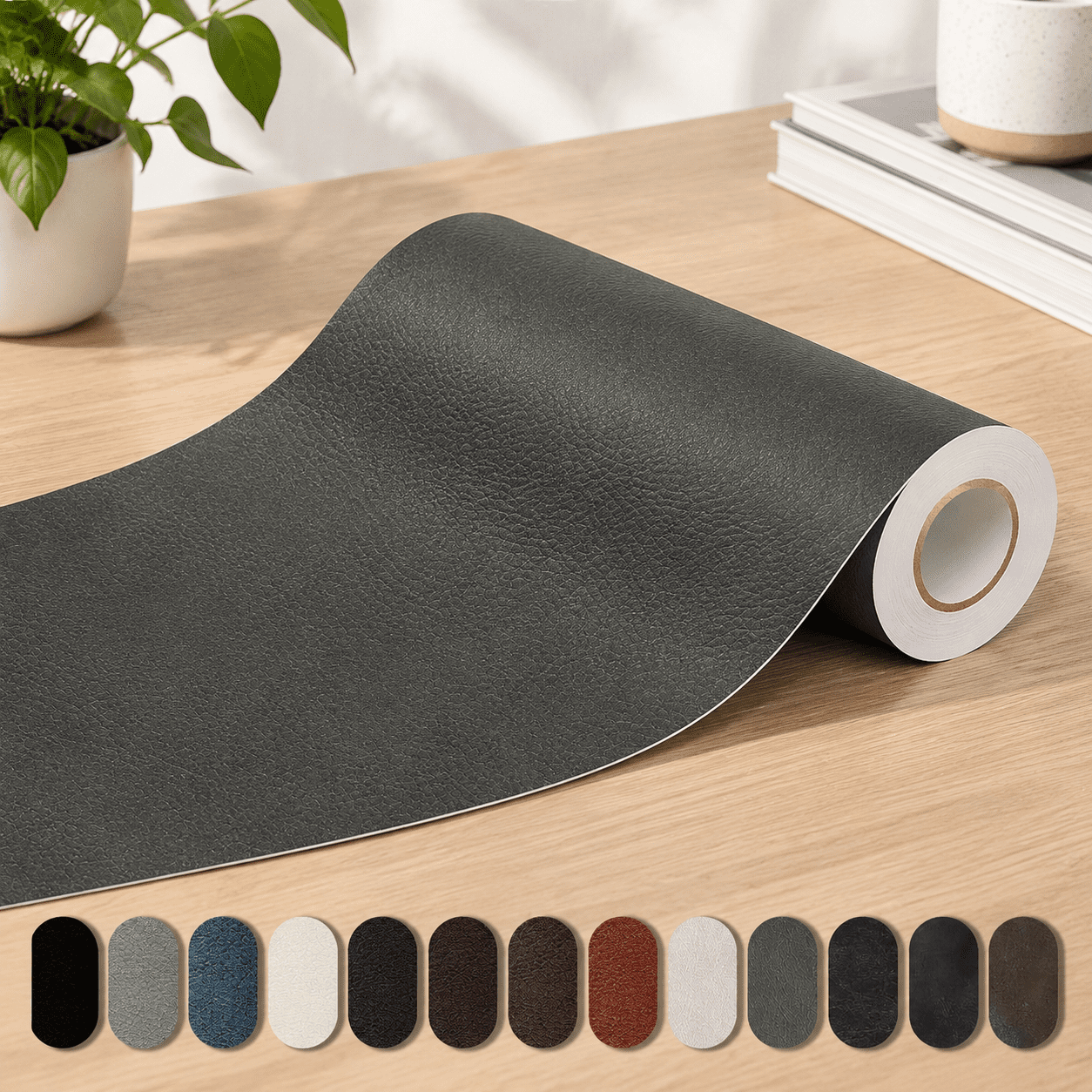 Dark Gray Self-Adhesive Leather Repair Patch, 35X79 Inch, for Furniture ...