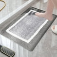 thumbnail image 1 of Dark Gray Small Non Slip Bath Mat for Bathroom 16x24, Absorbent Microfiber Bathroom Rug, Washable Floor Carpet, Soft Geometric Design, 1 of 6