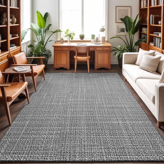Dark Gray Solid 3'x5' Rug for Bedroom Foot of Bed Small Living Room ...