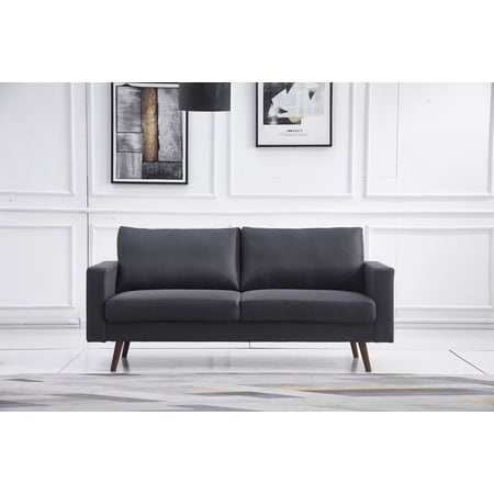 Dark Gray Stationary Fabric Basic Sofa