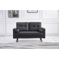 thumbnail image 1 of Dark Gray Stationary Fabric Tufted Back Loveseat with Arm Pillows, 1 of 2