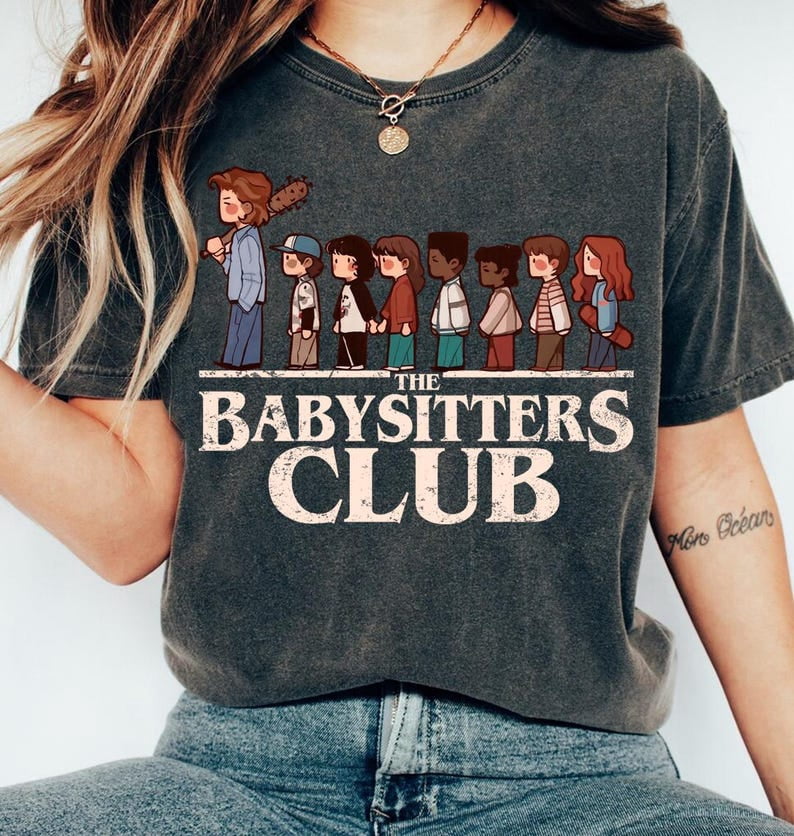 Dark Gray T-Shirt with Cartoon Characters from The Babysitters Club ...