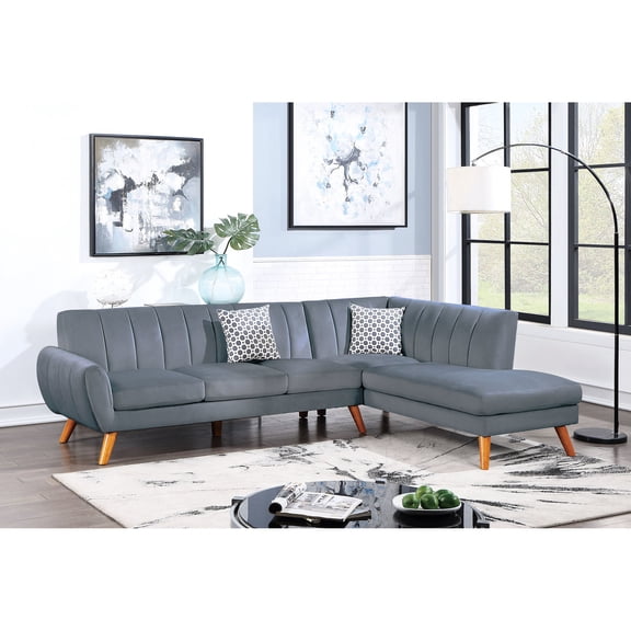 Dark Gray Velvet 2PC Sectional / Add Style to Your Living Room